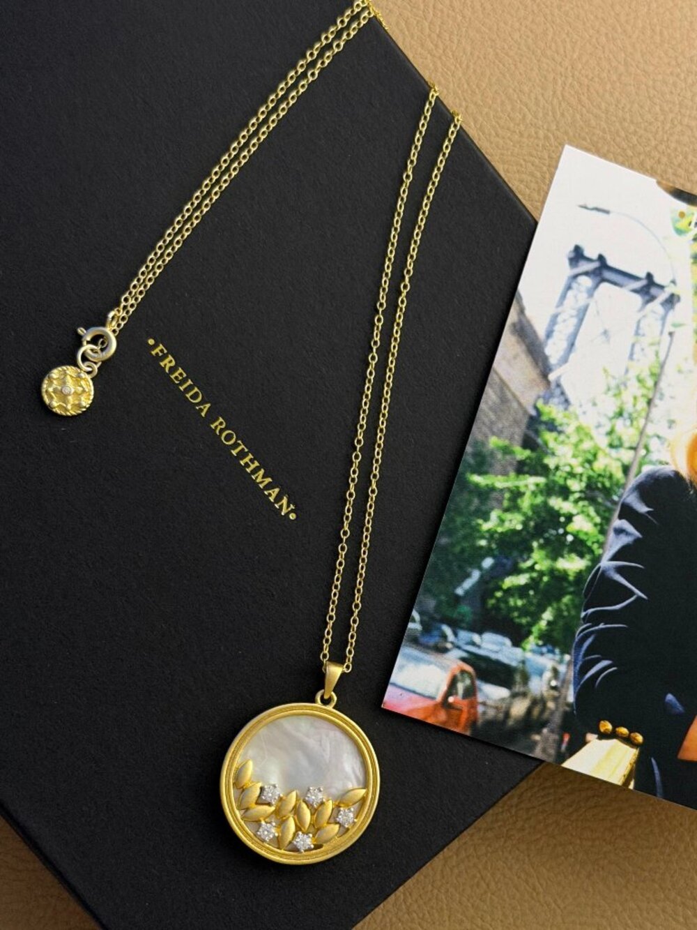FREIDA ROTHMAN - Armor Of Hope Collection Necklace with Mother of Pearls